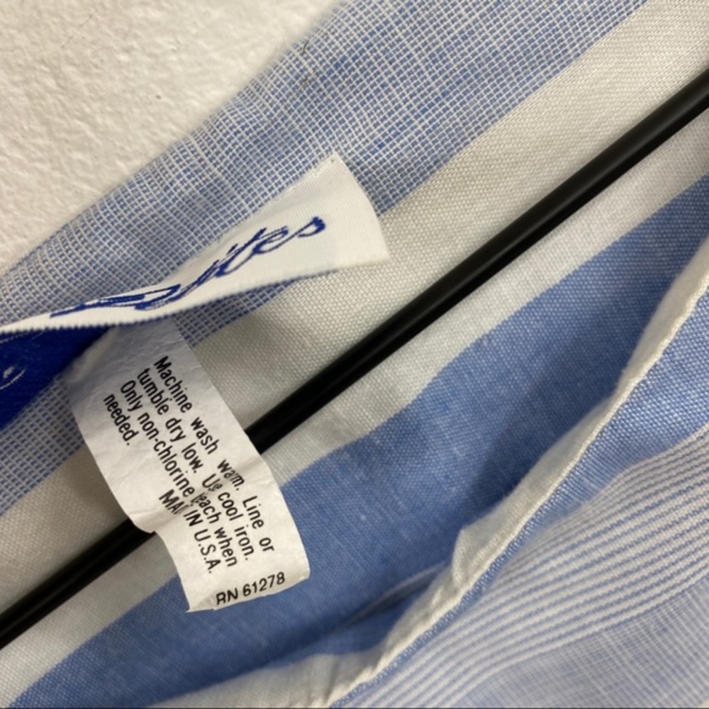 Vintage Blue + White Stripe Casual Swing Day Dress - Picture 7 of 8